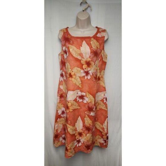 Cynthia Howie  Women's Multicolor Orange Floral Sheath Dress Size 10 - Picture 5 of 8